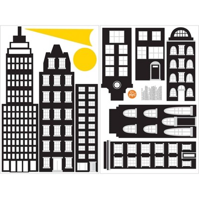 City of Heroes Black and Yellow Vinyl Wall Art Kit for Kids