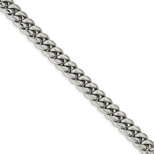 Black Bow Jewelry Men's 12mm Stainless Steel Polished Curb Chain Necklace, 24 Inch - 1 of 4