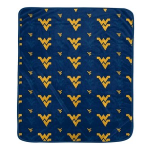 NCAA West Virginia Mountaineers Repeat Tonal Logo Fleece Throw Blanket - 1 of 3