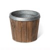 Park Hill Collection Galvanized Lined Wooden Planters - 4 of 4