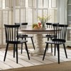 Bekrvio Windsor Dining Chair-Farmhouse Solid Wood Spindle Back Side Chair Mid-Century Modern Black Armless Kitchen Chair for Dining Room Restaurant - 2 of 4