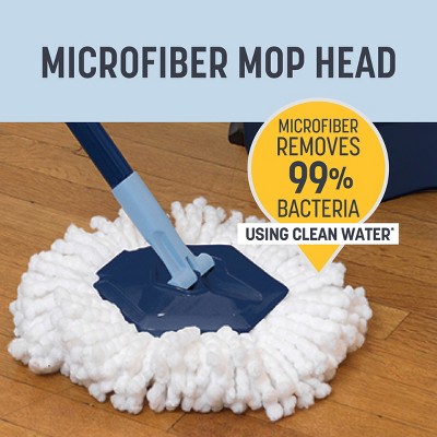Casabella Dual-Bucket Blue and White Spin Mop System with Extra Refill