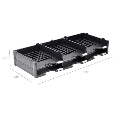 Black Heavy Duty Plastic 6 Compartment Organizer Add-On Unit