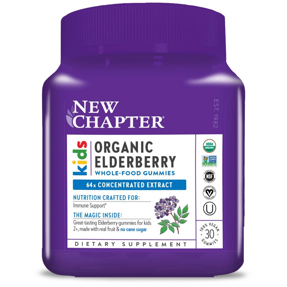 Photos - Vitamins & Minerals New Chapter Kids' for Immune Support Organic Elderberry Vegan Gummies - 30 