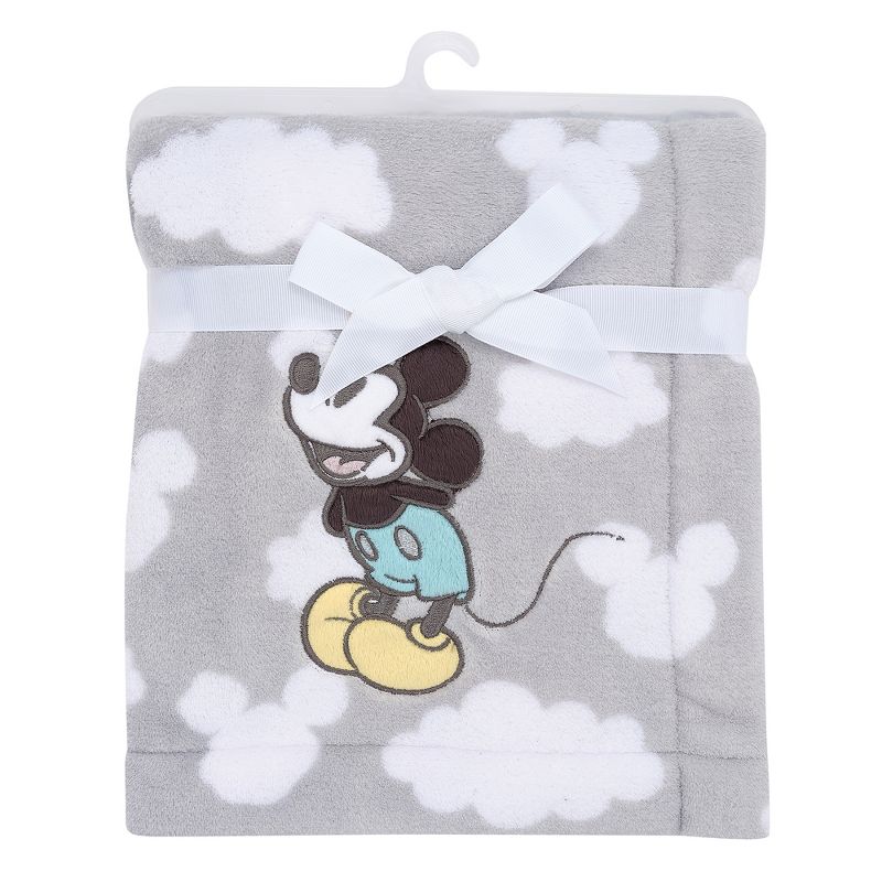 Lambs & Ivy Disney Baby Moonlight Mickey Mouse Gray Soft Fleece Baby Blanket, 5 of 7