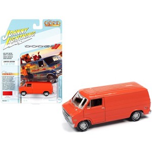 1976 Dodge Tradesman Van Custom Red-Orange Limited Edition to 9718 pieces Worldwide 1/64 Diecast Model Car by Johnny Lightning - 1 of 3