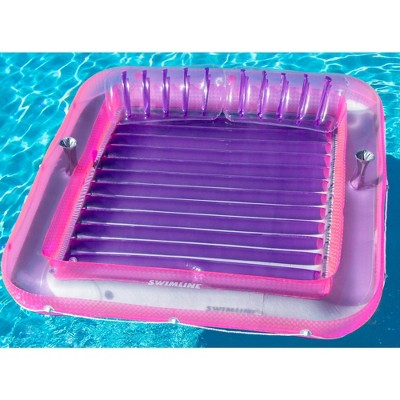 Pink and Purple Inflatable Pool Lounger with Pillows