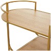 Contemporary Metal and Wood Bar Cart Gold - Olivia & May: No Assembly, 3-Tier, Indoor Use - 3 of 4