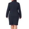Agnes Orinda Women's Plus Size Formal Office Notched Lapel Jacket Blazer Pencil Skirt Suit Sets - 4 of 4