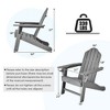 Costway HDPE Patio Adirondack Chair & Folding Footrest Set All-Weather Outdoor White\Black\Grey\Turquoise - 4 of 4