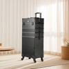 VEVOR 5 in 1 Professional Makeup Train Case Aluminum Cosmetic Case, Rolling Makeup Case Extra Large Trolley Makeup Travel Organizer, Black - 2 of 4