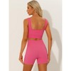 Allegra K Women's Gym Yoga Bra High Waisted Shorts Workout Sets - 4 of 4