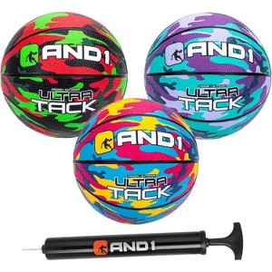 AND1 Mini Basketball 3 Pack Set for Kids (Deflated w/ Pump Included): - Size 3 7-Inch Premium Youth Size , Easy to Grip, Made for Indoors and Outdoors - 1 of 4