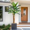 Artificial Banana Tree, 5-7FT Faux Banana Tree with Grey Planter, Artificial Plants with 21 Faux Banana Leaves Plant for Home Office Decor - 3 of 4