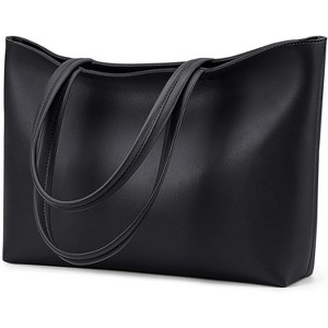 Paaaawaters Tote Bag Zipper Shoulder Bag Faux Leather Purses Satchel for Women Casual Handbag Work Dating College - 1 of 4