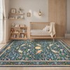 Washable Rugs for Living Room, Non Slip Floral Area Rugs, Low Pile Stain Resistant Botanical Bird Soft Carpet - 2 of 4