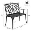 Karl Home 37.5 in. Black Aluminum Outdoor Bench - 2 of 4