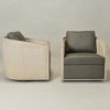 KINWELL 100% Top Grain Genuine Leather Swivel Armchair, Set of 2 - 4 of 4