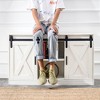 Vynxaria White Wooden TV/Storage Cabinet with 2 Sliding Barn Doors, Ideal for Bedroom, Living Room, or Corridor. - 3 of 4