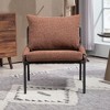 Anybear Modern Accent Lounge Chair with Braided Upholstery and Metal Frame, Soft Cushioned Seat and Backrest - 2 of 4