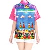 HAPPY BAY Hawaiian Shirts Womens Summer Beach Party Blouses Shirt Floral Blouse Short Sleeve Flamingo Shirts Dresses for Women - 3 of 4