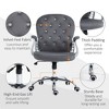 PAGED Ergonomic Office Chair Home Office Desk Chair Button Tufted Vanity Chairs with Padded Armrests and Swivel Wheels for Study - 2 of 4