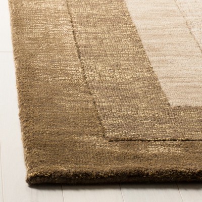Beige and Brown Hand-Tufted Wool 4' x 6' Area Rug