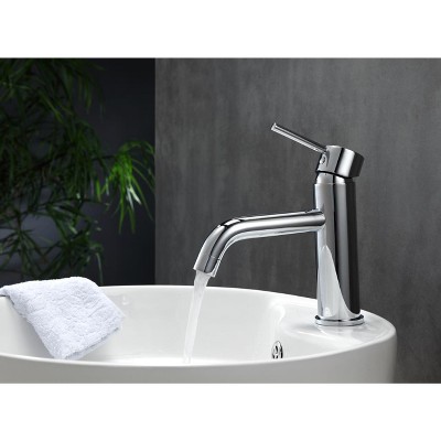 Aqua Rondo Chrome Single Hole Bathroom Vanity Faucet