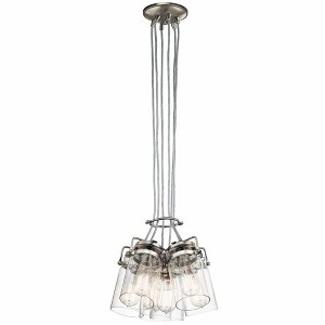 Brinley 7.75" 6 Light Pendant with Clear Glass Brushed Nickel - 1 of 3