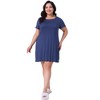Agnes Orinda Women's Plus Size Soft Short Sleeve Ruffle Mini Loose Pajama Nightgowns - 3 of 4