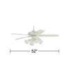 52" Casa Vieja Rustic Farmhouse Indoor Ceiling Fan with LED Light Remote Control White Metal Frosted Glass for Living Room Kitchen Bedroom - image 4 of 4