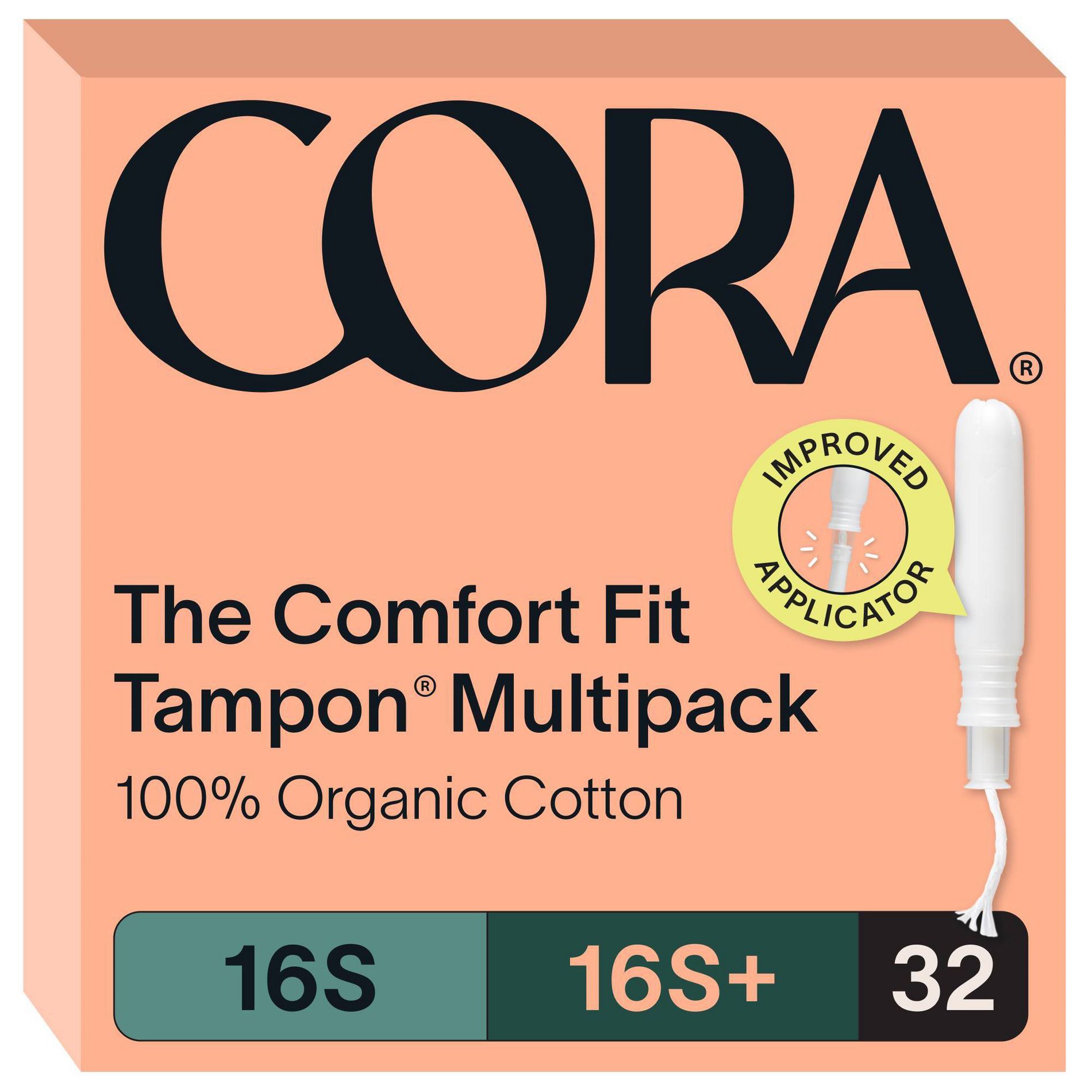 Cora Organic Cotton Multipack Tampons - Super/Super Plus - 32ct