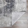 Hauteloom Calion Distressed Charcoal Luxury Fringed Faux Silk Rug - 3 of 4