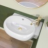 16.9 in. W x 11 in. D x 5.9 in. H Ceramic Oval Small White Wall-Mounted Bath Vessel Sink Single Bowl Right Faucet Hole - 4 of 4