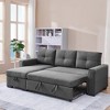 American Furniture Classics,Tufted Sectional Chaise Sofa Sleeper with Storage - 4 of 4