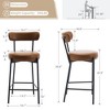 Swivel Bar Stools Set of 2, 30 Inch Upholstered Barstools, Comfortable Cushioned Seat and Backrest for Kitchen, Dining Room, Home Bar - 2 of 4