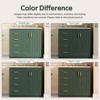 Gulches 36 inch Bathroom Vanity with Ceramic Sink Combo Solid Wood Frame Freestanding Set 3 Drawers Soft Closing Doors Green - 4 of 4