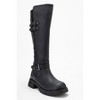 Sia - Black Stretch-Panel Flat Knee-High Boot (Women) | Prologue Shoes - 3 of 4