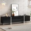TiramisuBest White Black Rectangle TV Stand for TVs up to 80 Inch High Gloss UV Surface Contemporary Console Drawers Cabinets Living Room - 2 of 4