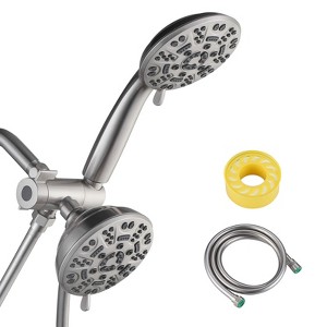 WOWOW 7-Spray 1.75 GPM 4.5 in. Wall Mount Dual Handheld and Fixed Shower Head - 1 of 4