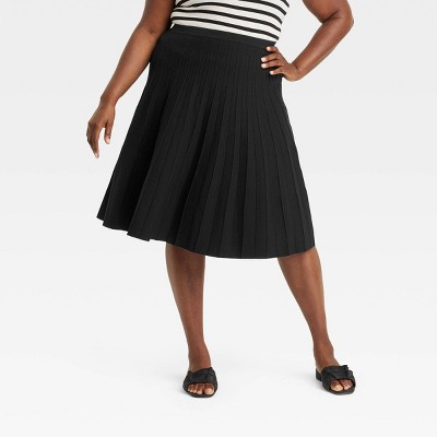 Women's Pleated Midi Sweater Skirt - A New Day™