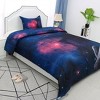PiccoCasa Galaxies Fuchsia Quilt Comforter with 1 Matching Pillow Case Twin Blue - 3 of 4