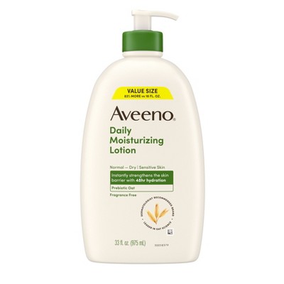 Aveeno Daily Moisture Lotion with Soothing Oats and Rich Emollients - Fragrance Free - 33 fl oz: Sensitive Skin, Noncomedogenic, Hydrating