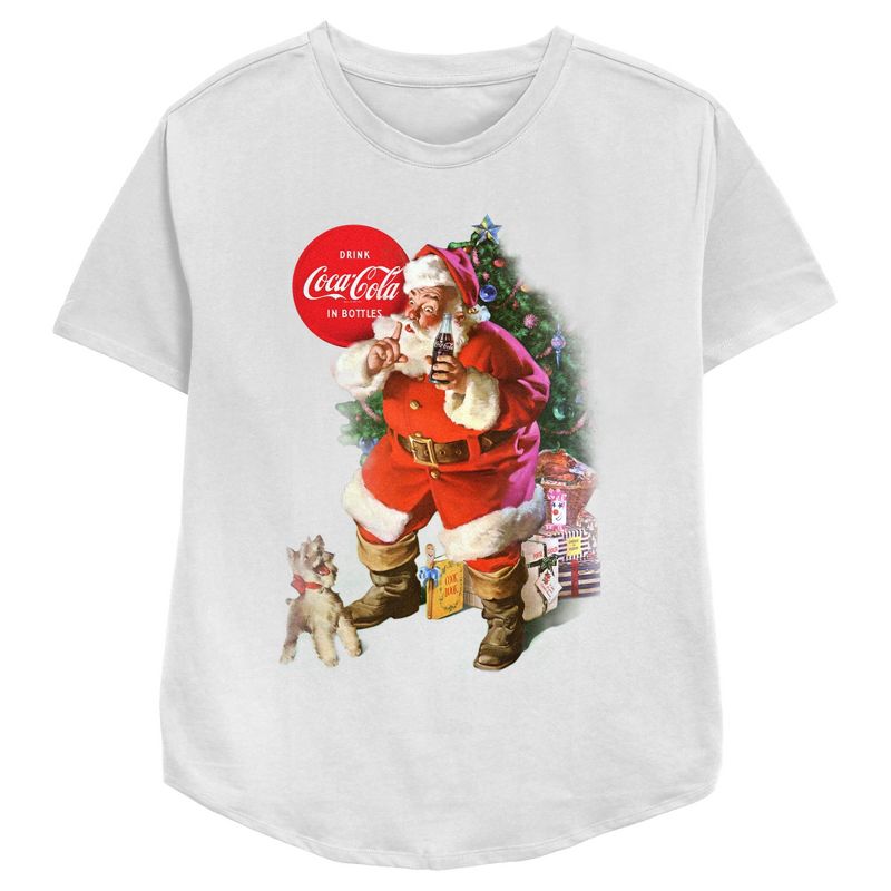 Women's Coca Cola Christmas Drink in Bottles Logo T-Shirt, 1 of 4