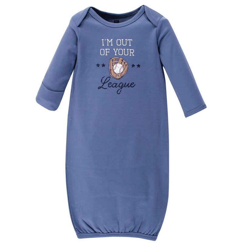 Hudson Baby Infant Boy Cotton Gowns, Baseball, Preemie/Newborn, 2 of 6