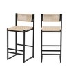 HDZNVF Paper Rope Woven Bar Stools Set of 2 - 3 of 4