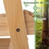 Tangkula 1PC/2PCS Outdoor Fir Wood Rocking Chair Outdoor Glider Chair with Rotatable Hidden Cup Holder and Curved Seat - 4 of 4