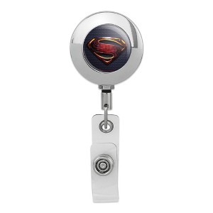 Justice League Movie Superman Logo Metal Chrome Badge ID Card Holder Clip - 1 of 3