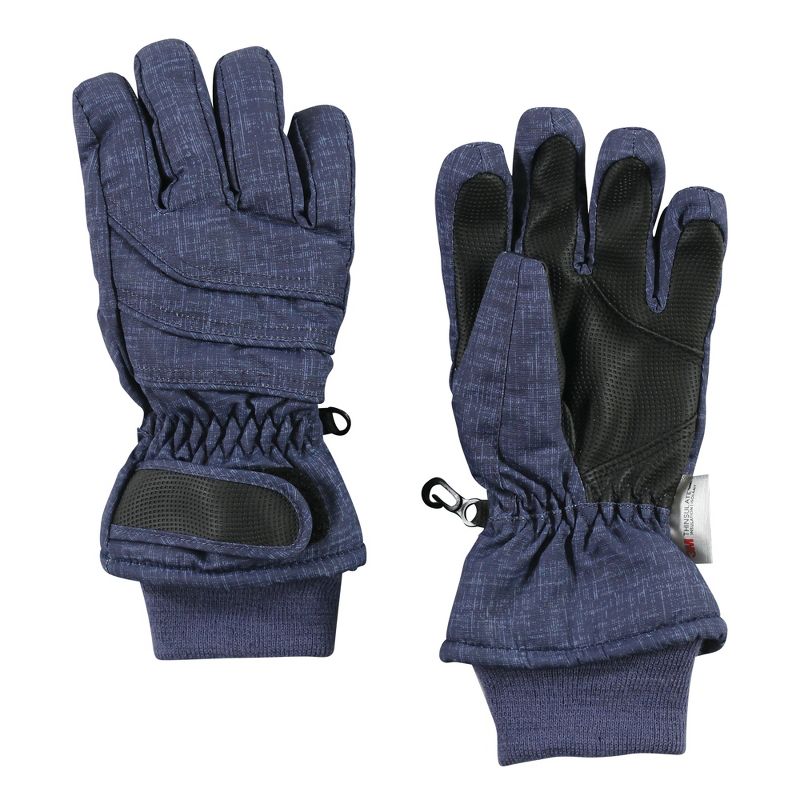 Hudson Baby Unisex Snow Gloves, Heather Navy, 1 of 4