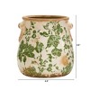 Nearly Natural 6.5-in Tuscan Ceramic Green Scroll Planter - 2 of 2